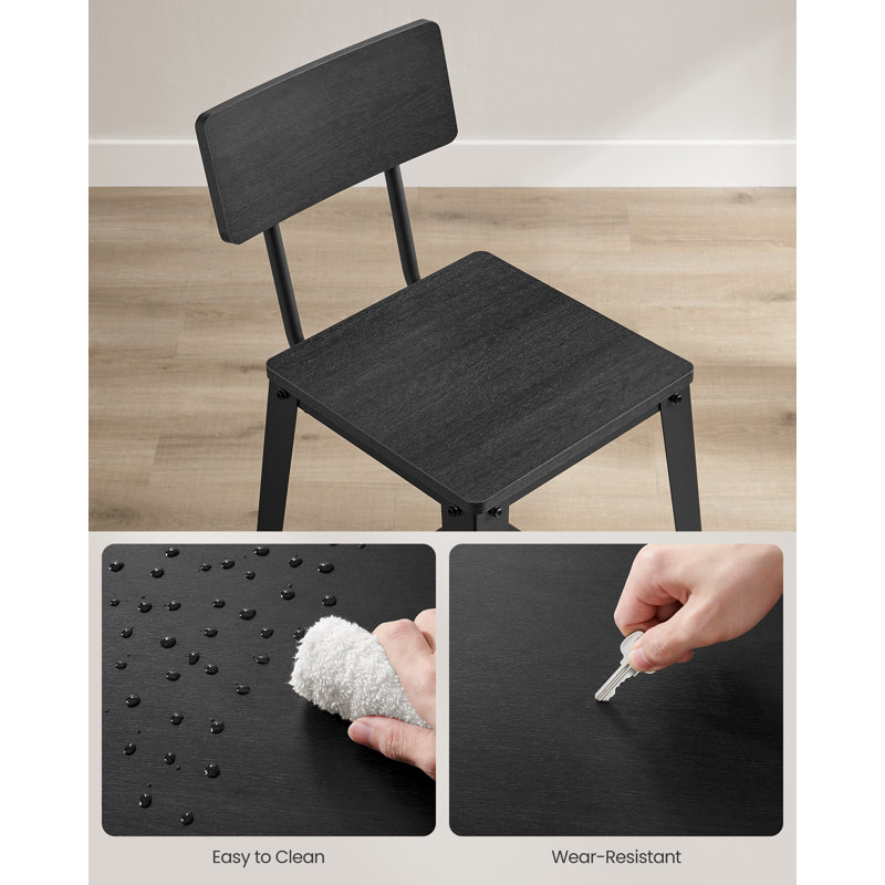 Aedyn 74cm Bar Stool, Ash Black/Ink Black