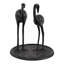 Héron décoratif en métal, sculpture d'oiseau, pour la décoration de table - Objet décoratif moderne de style côtier pour le salon - Lot de 1, 20 cm, noir