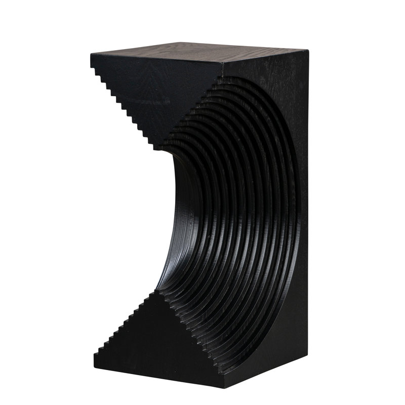 Jacquese Black Side Table – Sculptural Architectural Accent Table 