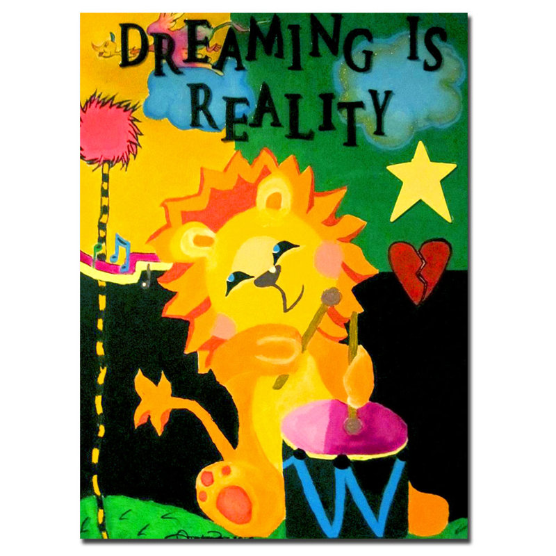 Dreaming Is Reality Colorful Lion Canvas Wall Art