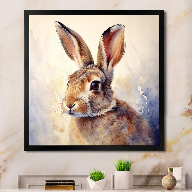 Sweet Rabbit I - impressions sur toile de lapin, H 36 po x l 36 po x P 1,5 po, Cadre simple noir