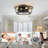 Bowdoin 18" Farmhouse Flush Mount Caged Ceiling Fan, Reversible Bladeless Ceiling Fan for Low Profile