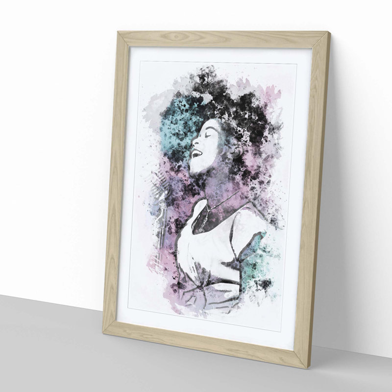 Sarah Vaughan in Abstract - Picture Frame Painting Print, Oak, 50cm H x 35cm W x 2cm D