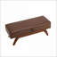 Repose-pieds avec rangement, tissu en laine Teddy - Tabouret de pied / de lit pour chambre à coucher | Noyer brun | Bois massif