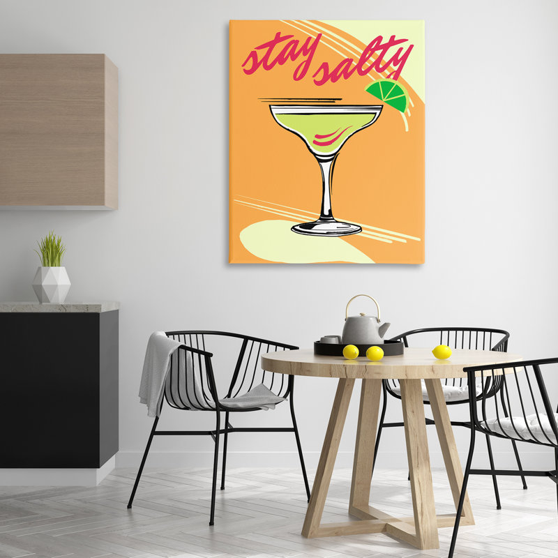 Art mural sur toile Stay Salty Margarita par Elizabeth Medley, H 48 po x l 36 po