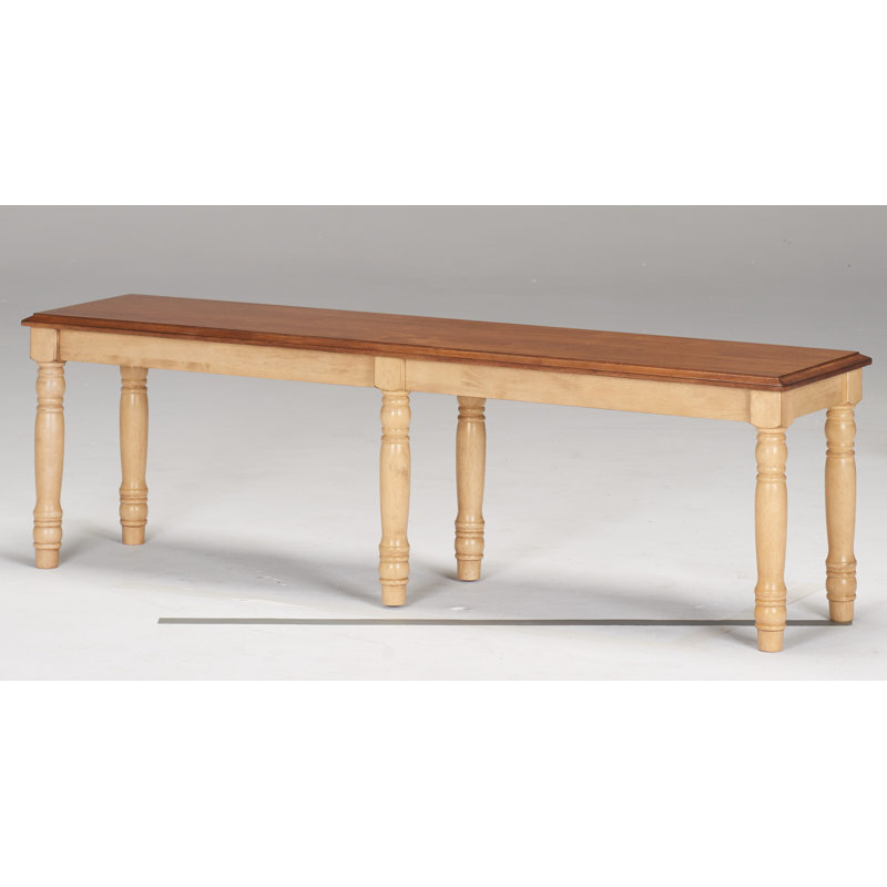 Courtdale Solid Wood Bench, Almond/Wheat, 18" H x 60" W x 14" D
