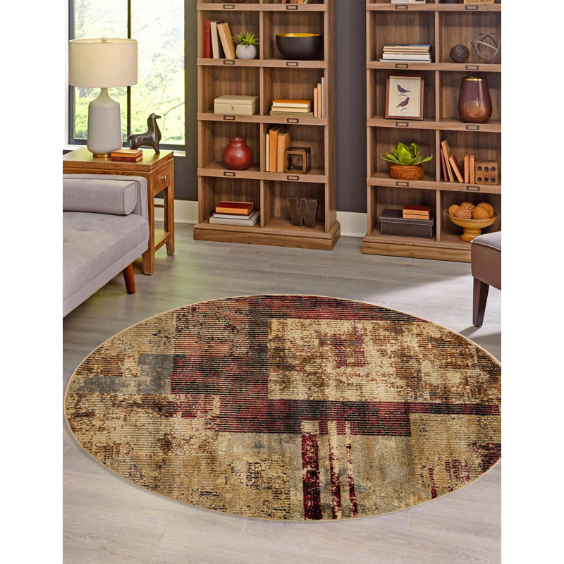 Knowle Abstract Indoor Rug, Round 7'10"