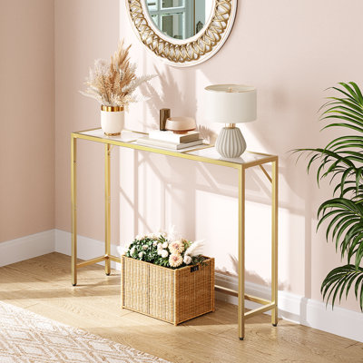 Smajo 40.2" Console Table Tempered Glass Hallway Table