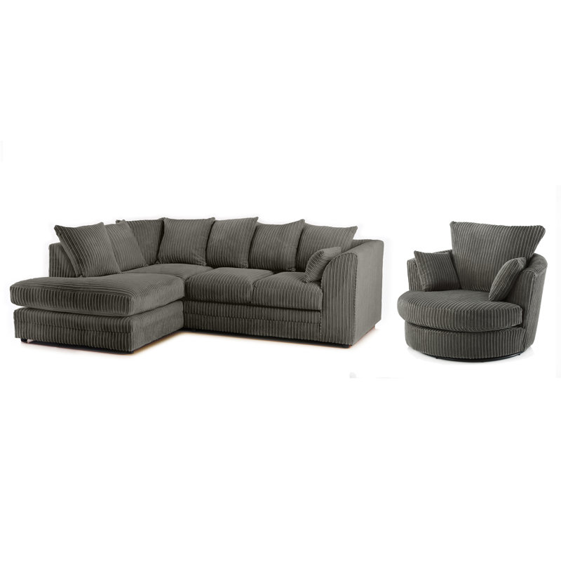 Moana 2 - Piece Living Room Set, Left Hand, Charcoal