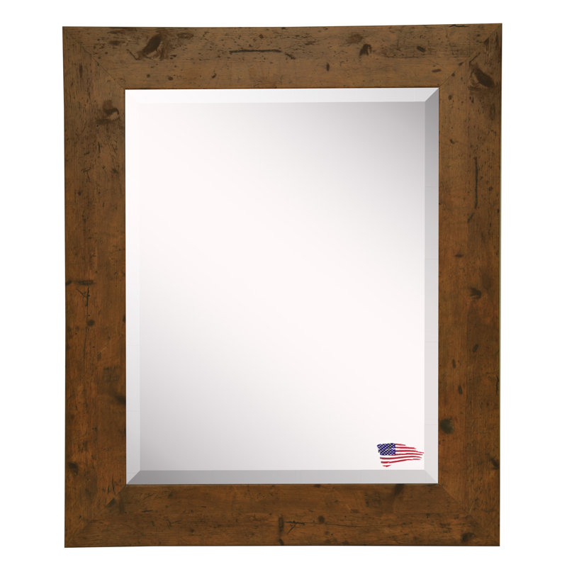 Miroir d'appoint Rustic, H 39,5 po x l 45,5 po, Noyer clair