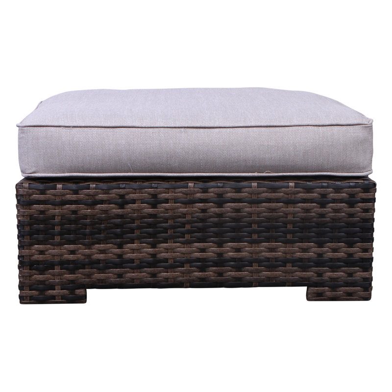 Caron 122'' High-Density Polyethylene (HDPE) Wicker Outdoor Sectional, Espresso