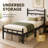 Metal Bed Frame With Headboard Twin Sized-1990209573
