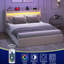 Storage Bed Frame Queen Size: Upholstered Headboard, 4 Drawers, Led Lights, Charging, Stable Structure Beige With & Charging Station: Easy Assembly