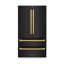 Zline 36 In. Autograph Edition 22.5 Cu. Ft 4-door French Door Refrigerator With Ice Maker In Black Stainless Steel With Polished Gold Square Handles-1976697548
