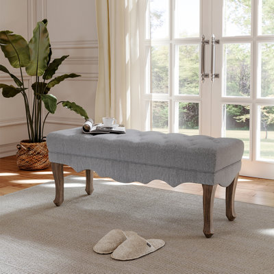 Agathe Vintage Linen Bench