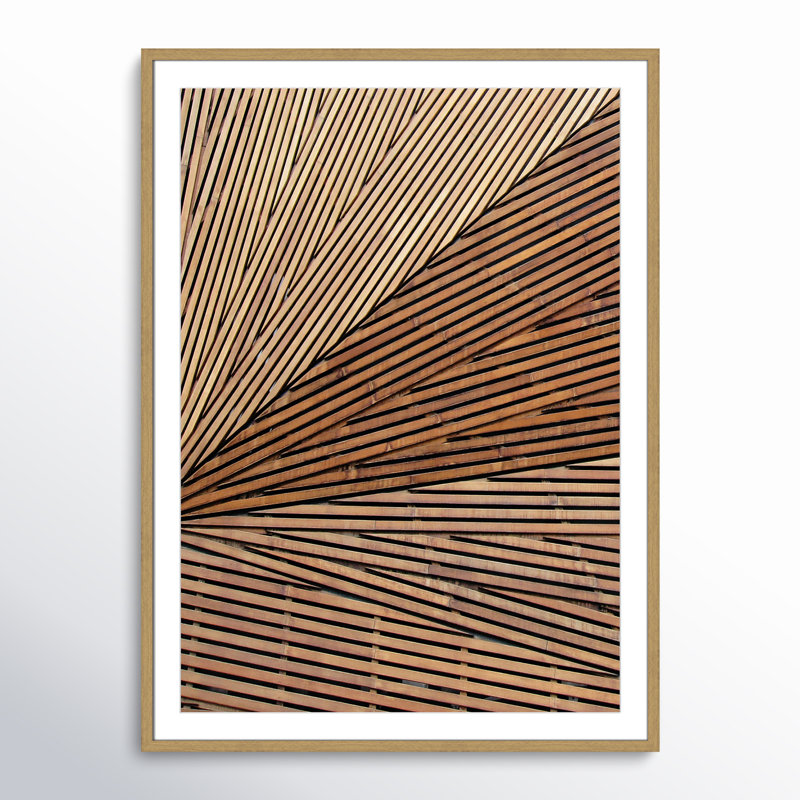 Geometric Wood Panel 1, 15" H x 13" W x 0.75" D, Black Wood Grain