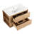 30" Wall Mounted Bathroom Cabinet - Ceramic Basin, 2 Soft Close Drawers, Contemporary, Imitative Oak Finish Sink Vanity Sleek,-1994621026-1994621028