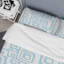 Ensemble de housse de couette moderne et contemporaine en microfibre bleue-40701718