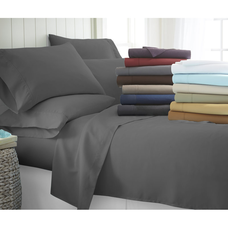 Simply Soft Brushed Microfiber Solid 6 Piece Sheet Set, Cream, Cal.King Sheet Set + 1 Fitted Sheet + 2 Pillowcase