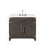 Ensemble de meuble-lavabo simple avec comptoir en quartz blanc et robinet