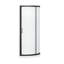 Ensemble de douche en coin rond noir mat, porte coulissante, murs et poêle givré L 33 po x l 33 po x H 72,83 po Breeze