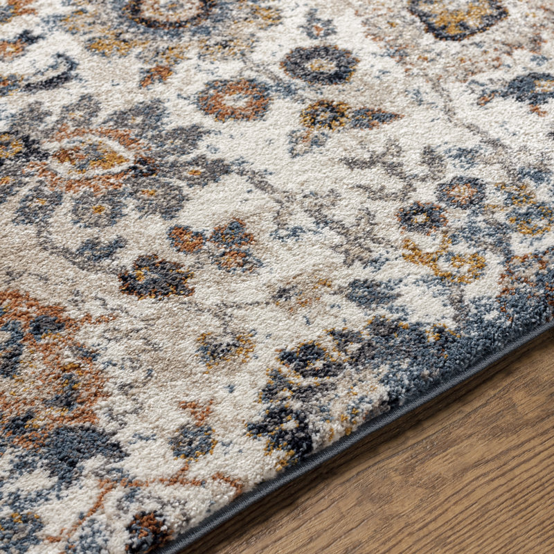 Tapis oriental tissé à la machine Hodder, Rectangle 4 pi 3 po x 5 pi 7 po
