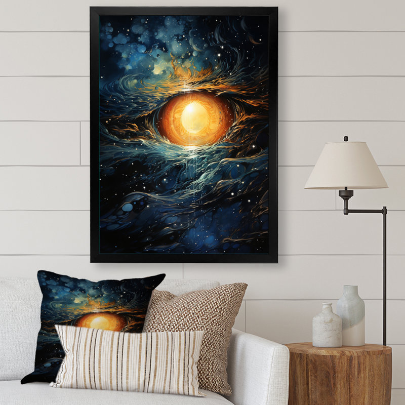 Galaxy Interstellar Eye III - Galaxies, reproduction sur toile, Cadre photo noir, H 20 po x l 12 po x P 1 po