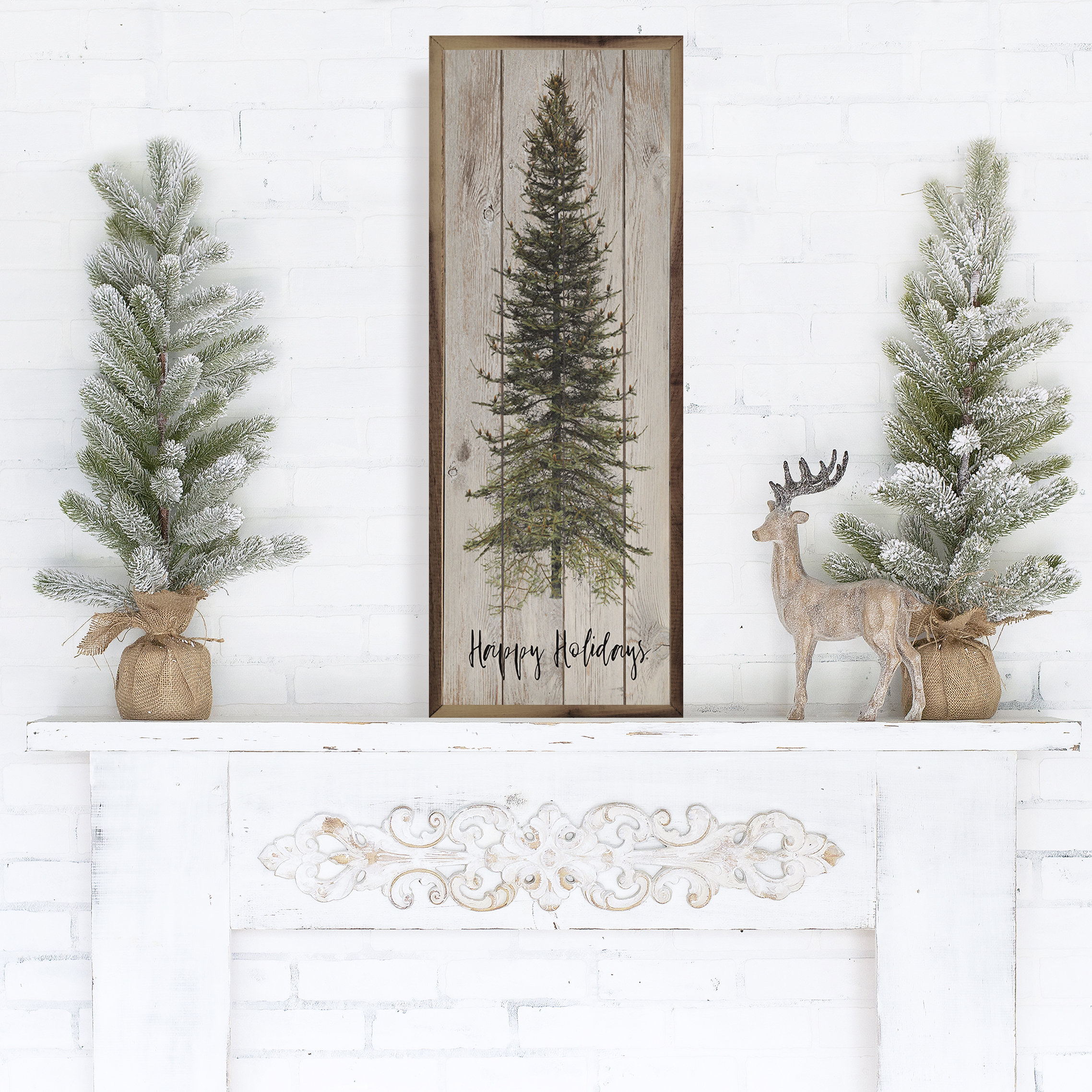 The Holiday Aisle® Happy Holidays Skinny Tree Whitewash & Reviews Wayfair