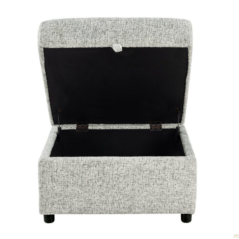 Canapé modulaire en nickel Emiliano avec 3 coussins et repose-pieds avec rangement