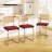 Set of 2, 26.2" Height Counter Stool, Natural Rattan Back with Thick Padded Seat & Metal Legs – Mid-Century Modern,Red-376877070