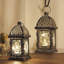 Ensemble de 2 lanternes décoratives rétro de 11 po de hauteur avec guirlandes de fées Jhy Design (gris)-82617817