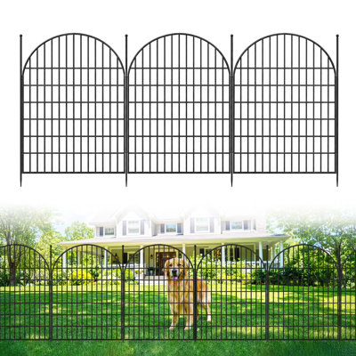 10-Pack Metal Garden Fence Panels, 40" H x 23.6 Ft Total Length, Heavy Duty Landscape Border Fencing for Outdoor Lawn & Flower Beds, No Gate