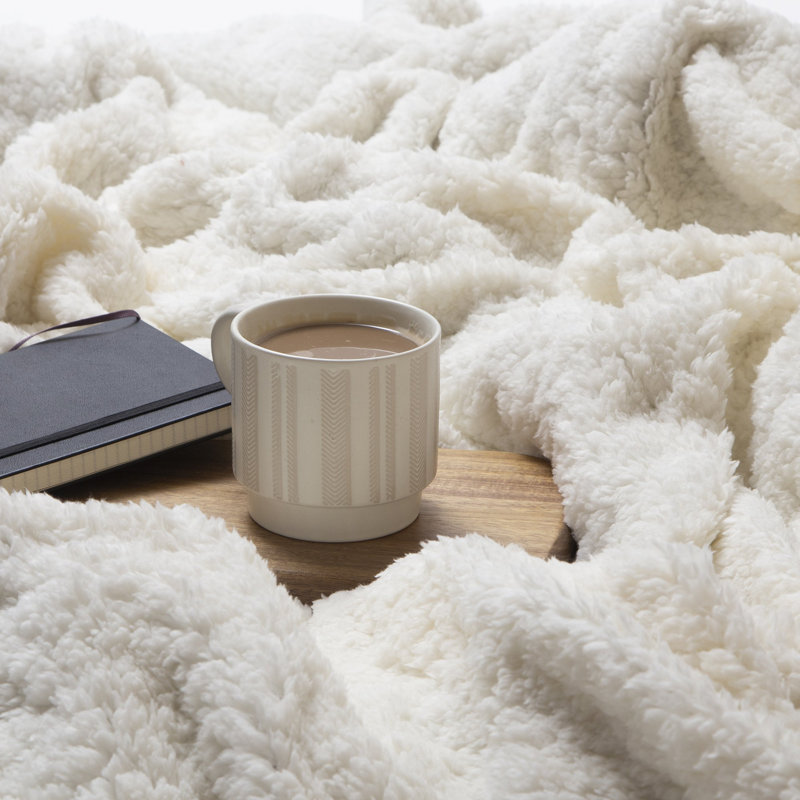 Rustic Multicolor Sherpa Fleece Oversized Throw Blanket 54" x 68"