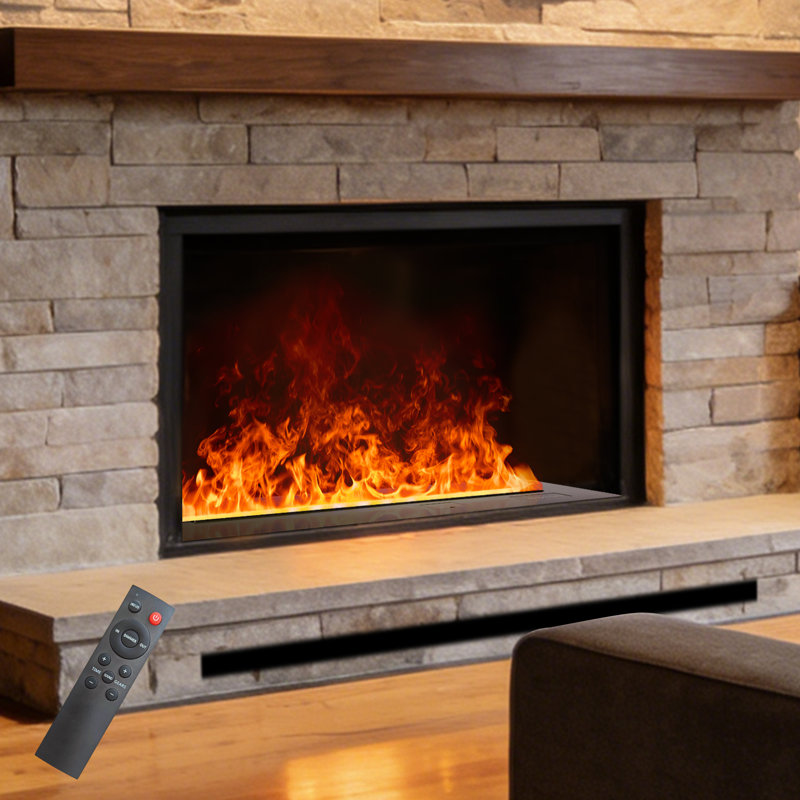 3D Water Vapor Fireplace with Humidifier Electric Fireplaces Realistic Colorful Flame Steam Fireplaces for Home Office Hotel Decoration 47. 24"