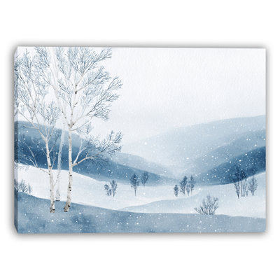 «Snowy Ridge Birch», art mural sur toile