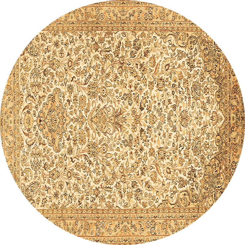 Lucson Washable Floral Indoor Rug, Round 3'