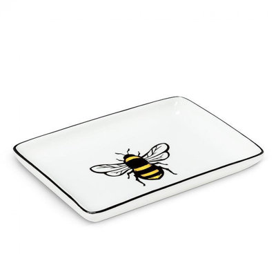 Assiette rectangulaire abeille