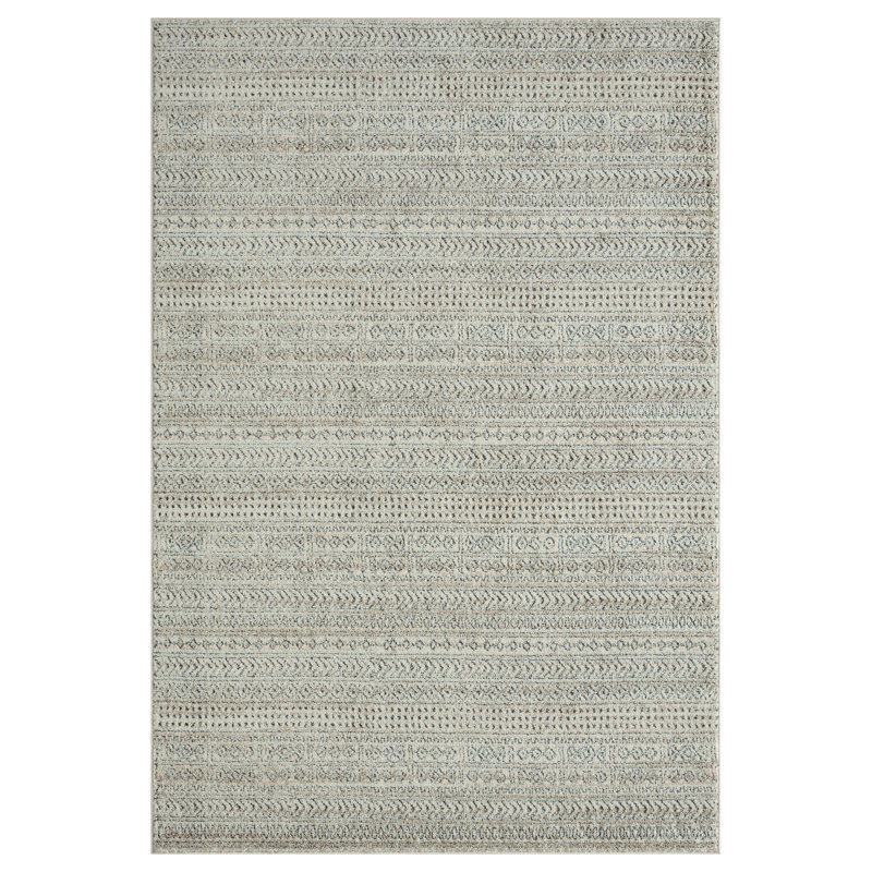 Tapis crème / gris Alejandrino, Rectangle 6 pi x 9 pi