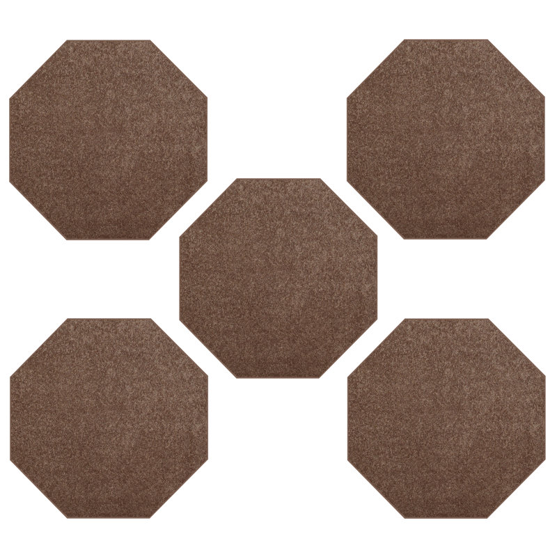 Ensemble de tapis intérieur / extérieur en polyester touffeté à la machine Ayia, Octogone 3 pi x 3 pi