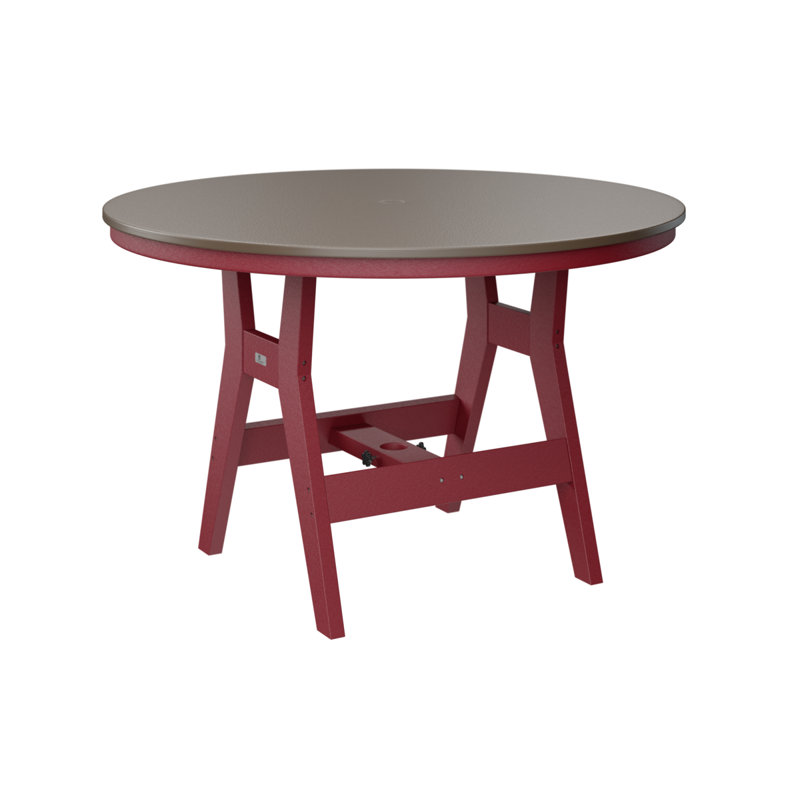 Table ronde à hauteur de comptoir 48 po Berlin Gardens Harbor, Bronze martelé, H 35,5 po x l 48 po x P 48 po, Rouge écarlate