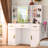Vanity Desk With Sliding Mirror & Led Lights, 7 Open Storage Space, 3 Drawers & 2 Cabinets Large Makeup Vanity, Dressing Table With Charging Station, Hairdryer Holder, Bedroom Make Up Table-137368758