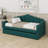 Twin Size Upholstered Daybed With Trundle,Velvet Sofabed With USB & Type-C Charging Ports, Side Storage Bag, No Box-Spring Needed-1994221580