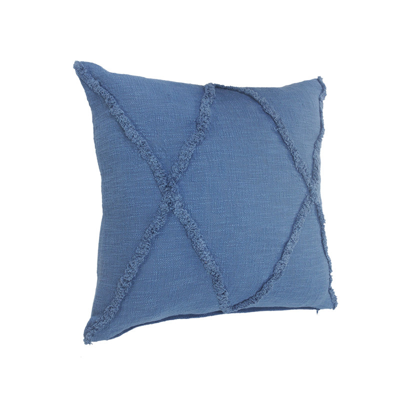 Housse de coussin 100% coton, Bleu délavé, 16 po x 16 po