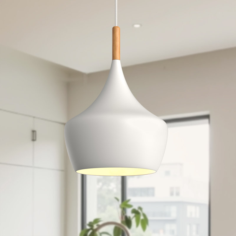 Dacoda 1-Light Unique/Statement Kitchen Island Pendant Light, White