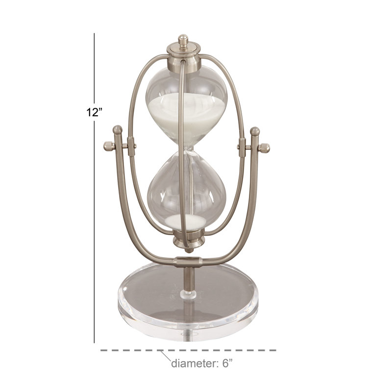 Robles Hourglass, Silver, 19" H x 6" W x 43" D