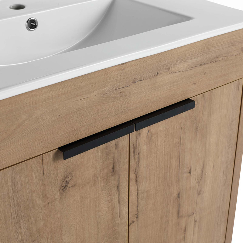 Meuble-lavabo autoportant avec lavabo en céramique