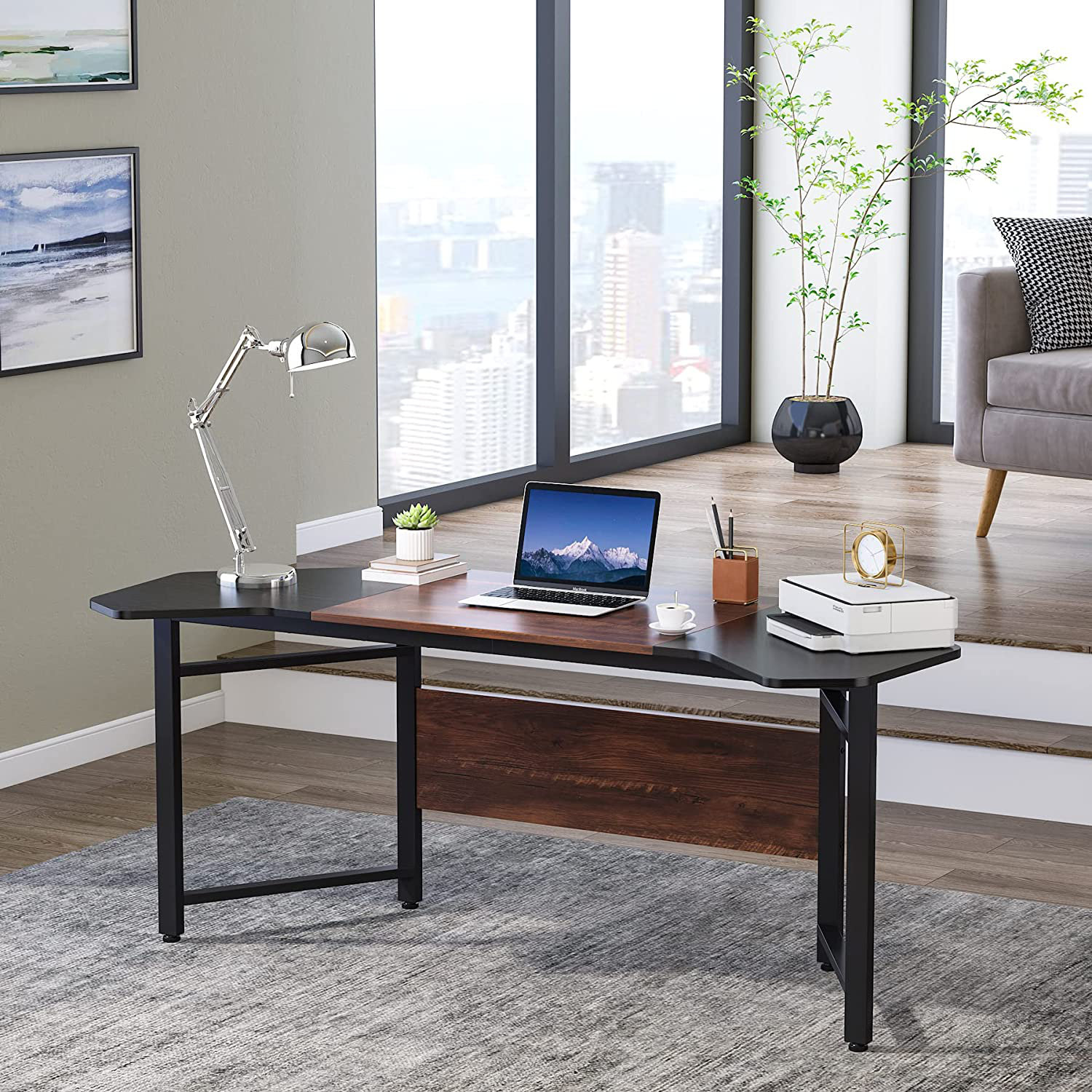 Small Computer Desk, Modern Writing Desk for Living Room, Home