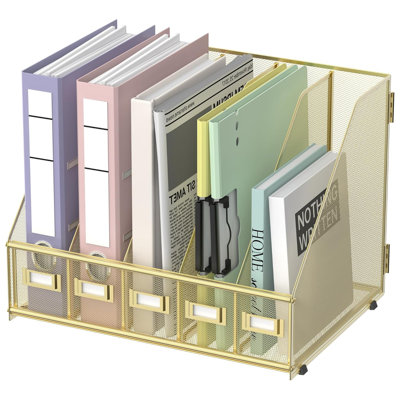 5-Slot Metal Vertical Desk Organizer