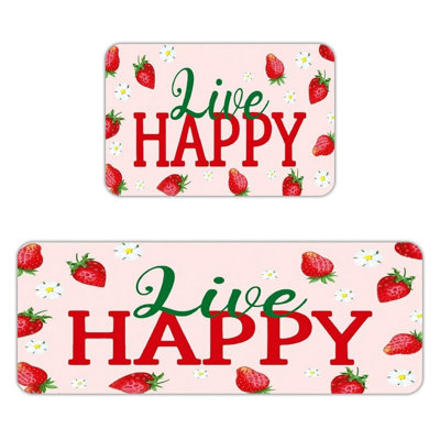Home Sweet Home Kitchen Mats 2-Piece Set Pastel Kitchen Entryway