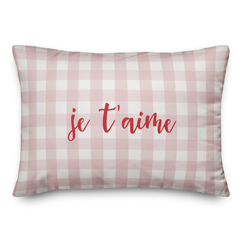 Plaid Throw Pillow, Red/Pink